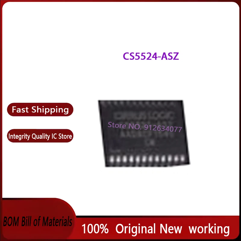 (10-100piece)CS5524-ASZ CS5524-AS CS5524 SSOP24 IC Chipset New Original