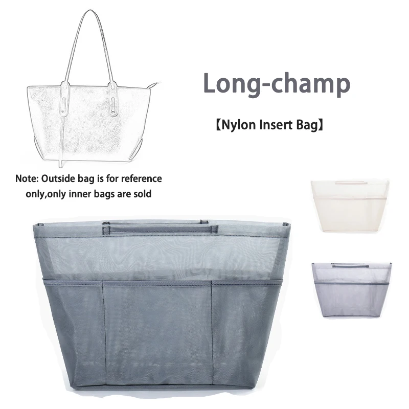 

EverToner Nylon Mesh Insert Bag Organizer Makeup Handbag Organizer For Longchamp Travel Inner Portable Cosmetic Bag