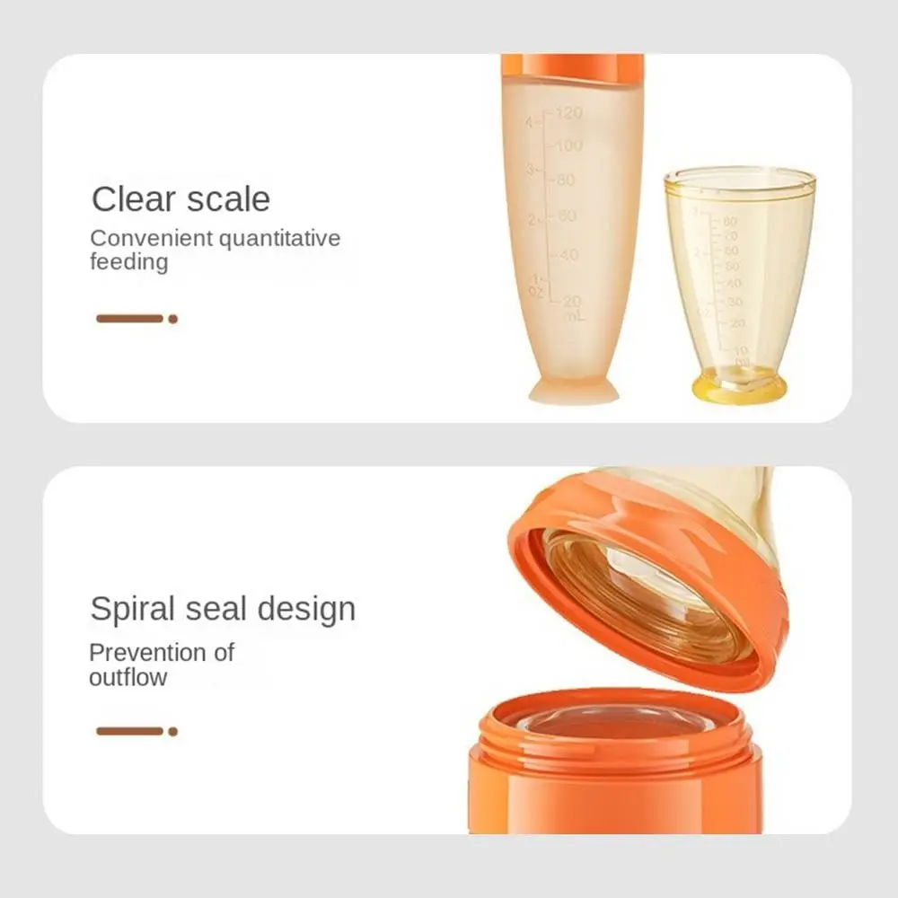 ملعقة ضغط للأطفال من السيليكون، مقاومة لدرجات الحرارة العالية، طرف ناعم، زجاجة مكملات غذائية، زجاجة حبوب الأرز المرنة الآمنة #2