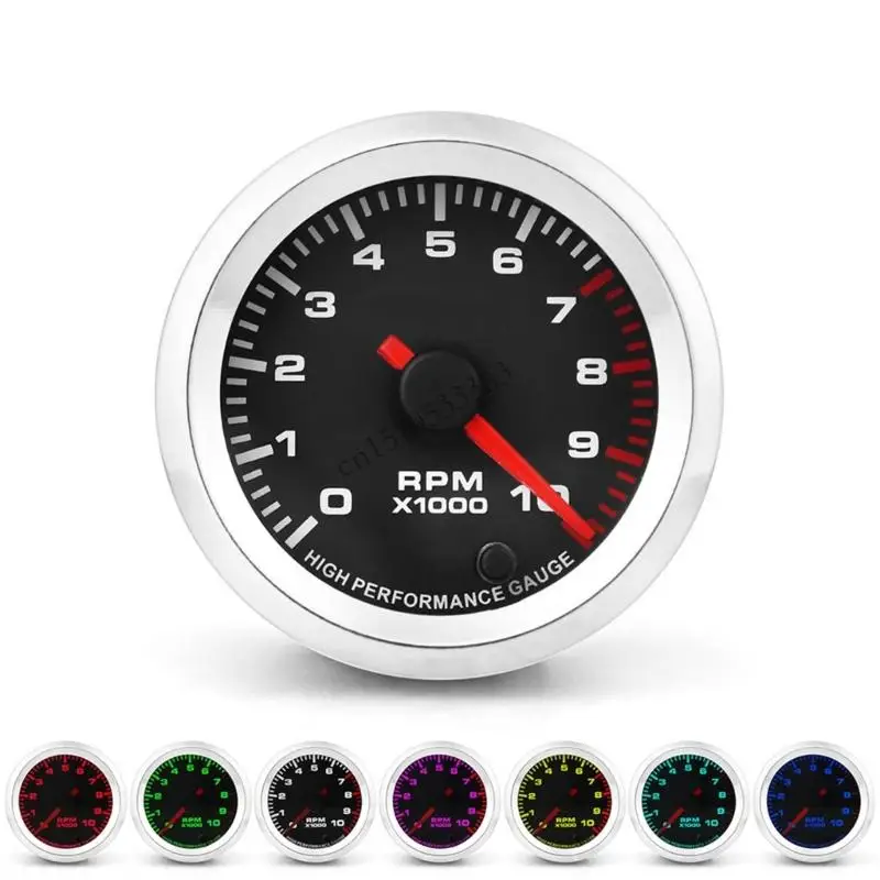 

090E 2'' 52mm LED Display Tachometer Gauge 0-10000rpm Waterproof For Boat Car Truck
