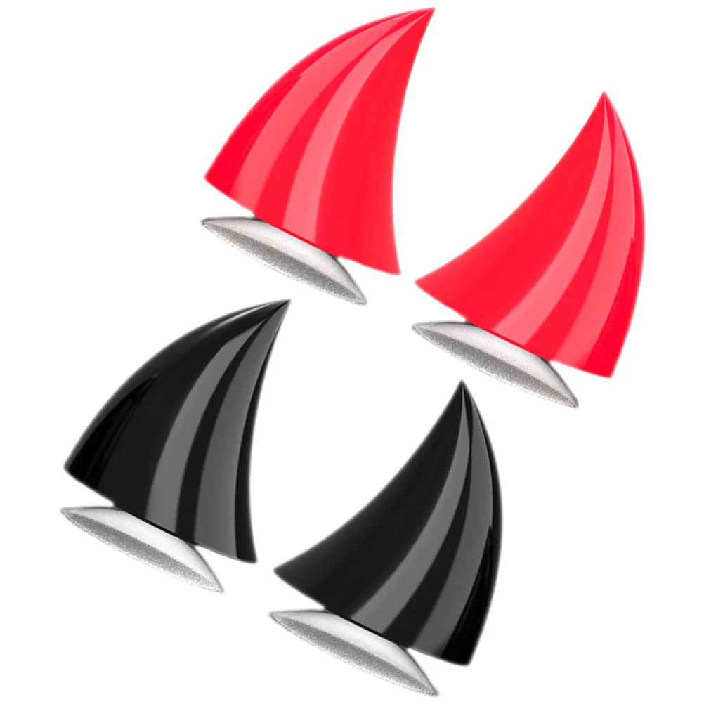 4 قطع من أبواق الدراجات النارية الصغيرة المزيفة للرجال والنساء، ديكور قابل لإعادة الاستخدام على الجليد، ملحقات التزلج للهالوين #6