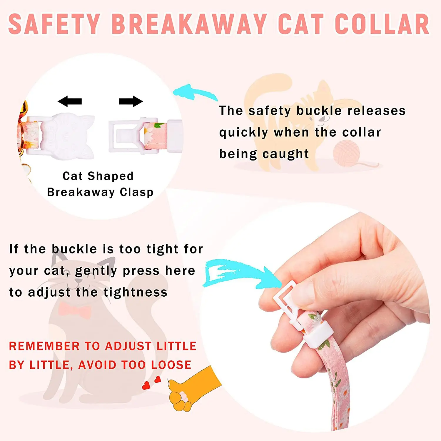 Collar ajustable para gato con soporte de AirTag y campana - imagen 4