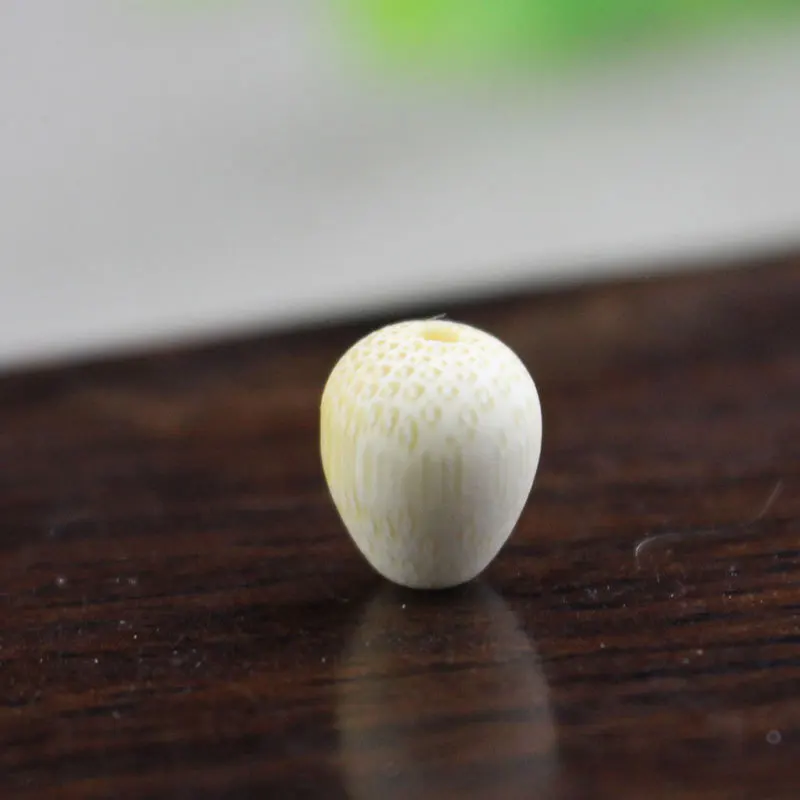 50pcs/Lot Natural Wood Manual Polishing Water Drop Beads 8x9mm Golden Silk Bamboo Wooden Spacers DIY Women Men Jewelry Charms