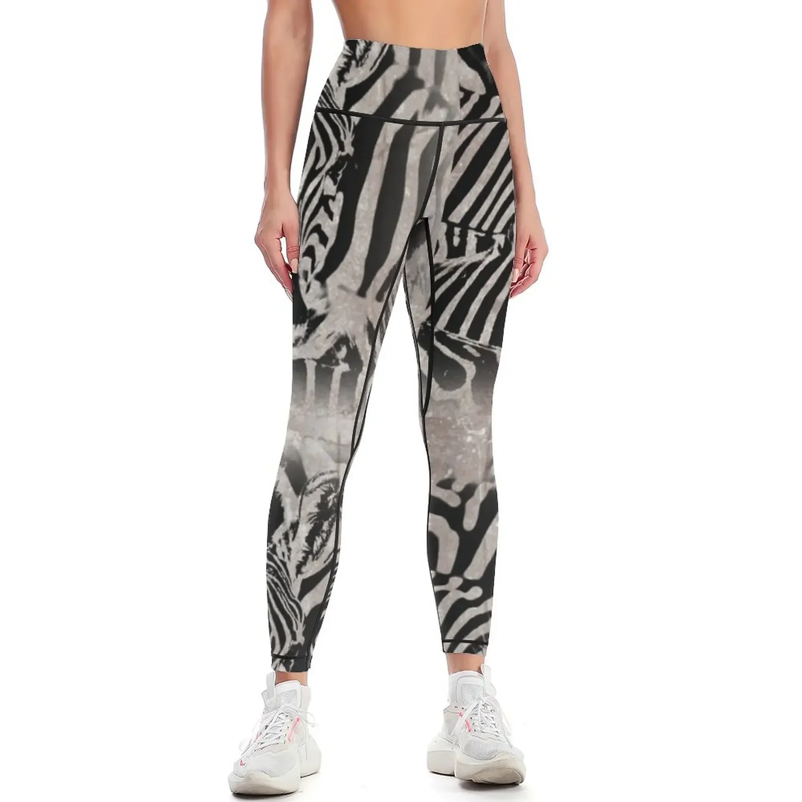 

Beautiful Black and White Zebra Stripes Leggings gym wear Golf wear trousers Womens Leggings