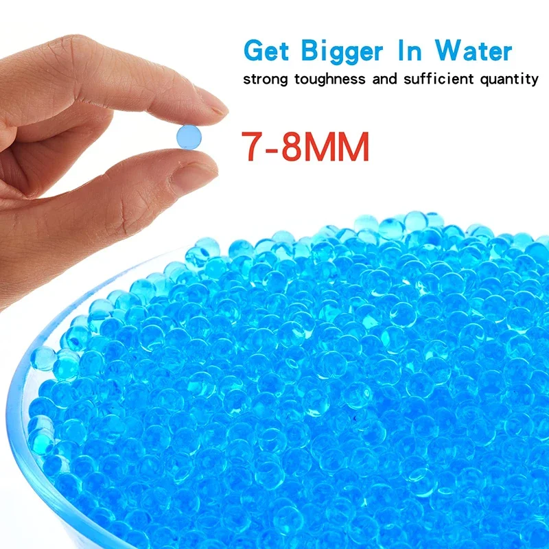 10000 pz/borsa 7-8mm sfere di Gel sfere di acqua di cristallo perline di polimeri di idrogel proiettili di Gel vaso di fiori perline di riempimento