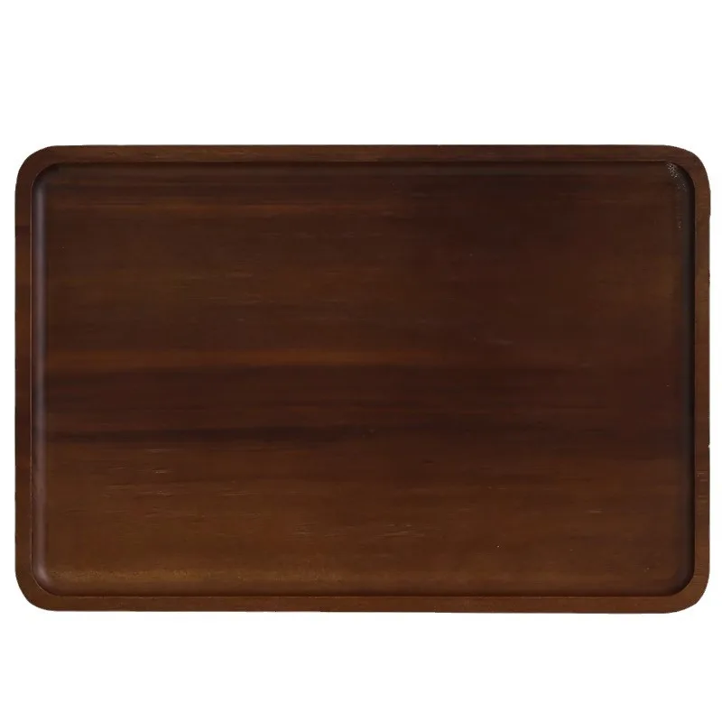 Round Acacia Wood Serving Tray Cake Dessert Food Tray Rustic Farmhouse Coffee Table Decor Jewelry Storage Tray