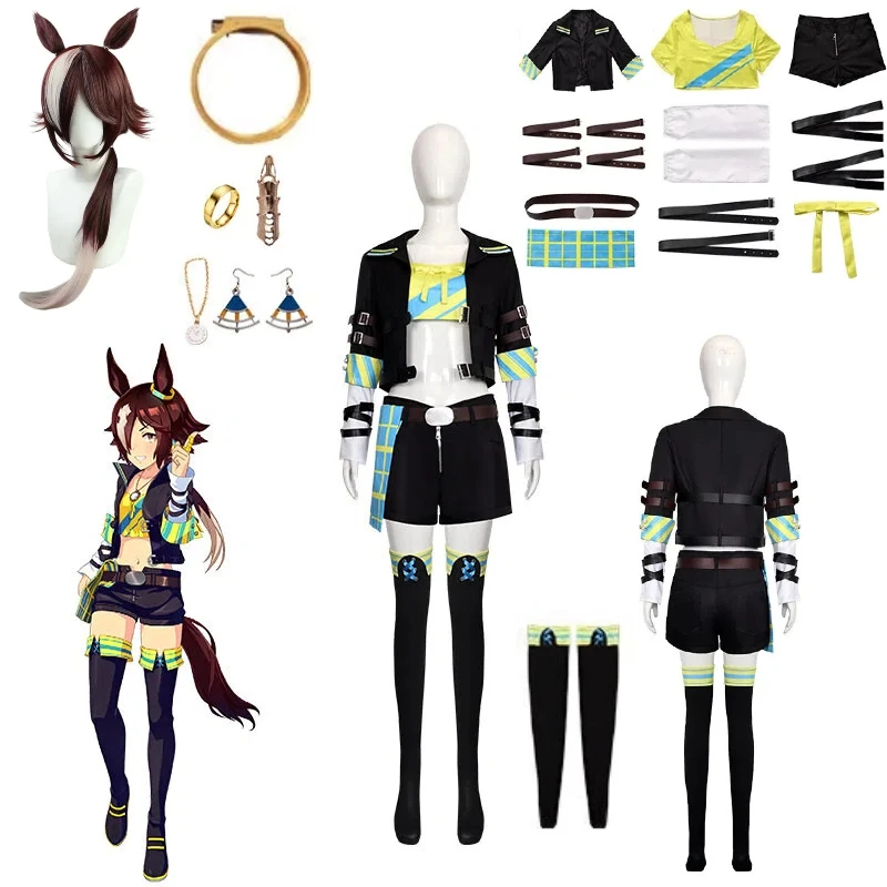 

Anime Uma Musume Costume Earring Necklace Bracelet Accessories Armband Pretty Derby Vodka Race Outfit Halloween Cosplay Full Set