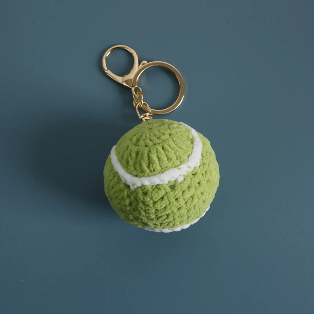 Tennis Baseball Crochet Soccer Keyrings Billiards Rugby Handmaking Knitting Basketball Keychain Football Cute