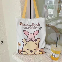 Disney Student Versatile Cartoon Winnie The Pooh Canvas Bag borsa per libri di grande capacità borsa per il pendolarismo della mamma