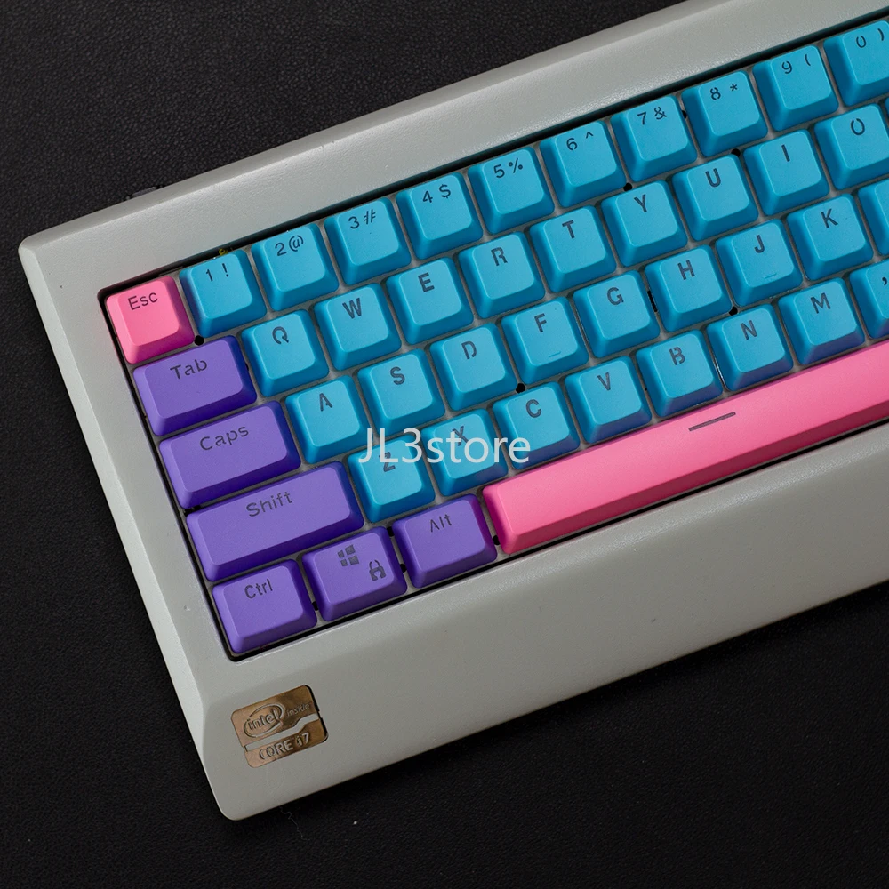 61 Keyboard PBT transparan keycap 60% keycap RK61/poker/Woot 60he sumbu magnetik