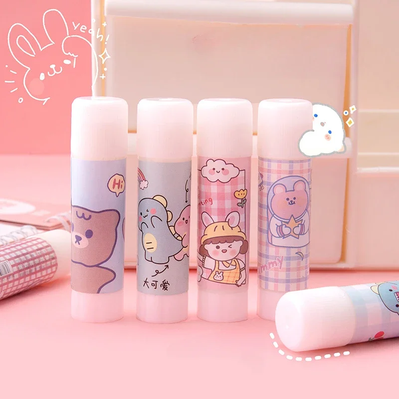 2 Pcs Kawaii Cartoon Solid Glue Super Strong Adhesives Glue Stick Cute Student Kids DIY School Office Craft Stationery Supplies