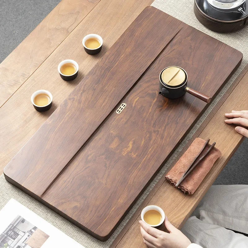 The Whole Piece of Solid Wood Tray, Home Tea Set, Office Simple Table, Pear Chinese Large Tray, Bakelite Models