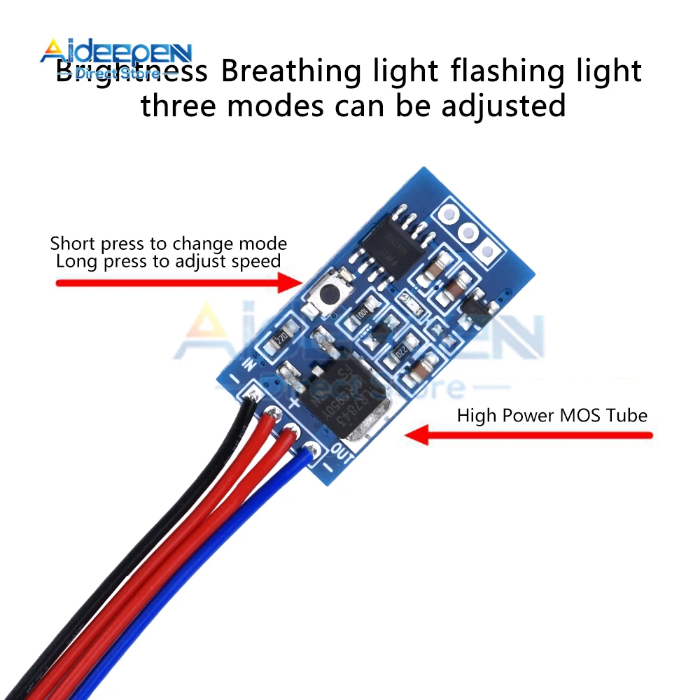 DC 3-24V 30W Fast and Slow Gradually Brightening LED Control Module with Dimming Breathing Flashing For LED Lights Halogen Light