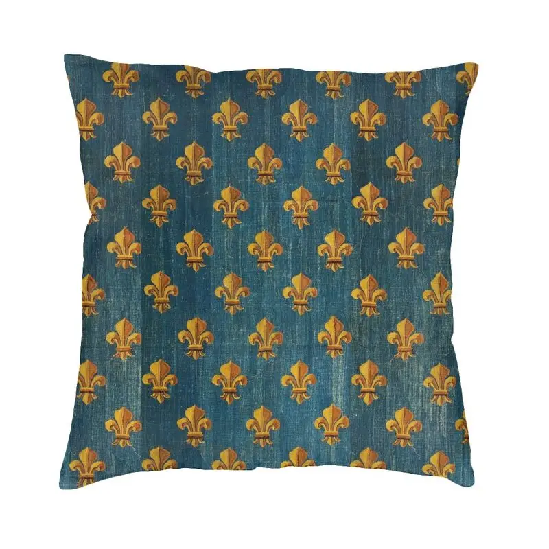 Gold Fleur De Lys Pillow Case Home Decoration Lily Flower Fleur-de-Lis Nordic Cushion Cover Square Pillowcase