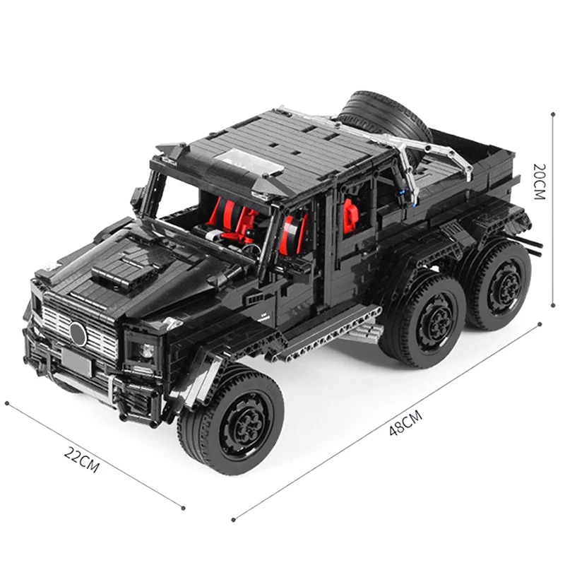 MOC 90009 APP RC Off-Road Vehicle Building Blocks Black Chost 6X6 Cruiser Car Model Bricks Puzzle Toys Christmas Gifts For Kids