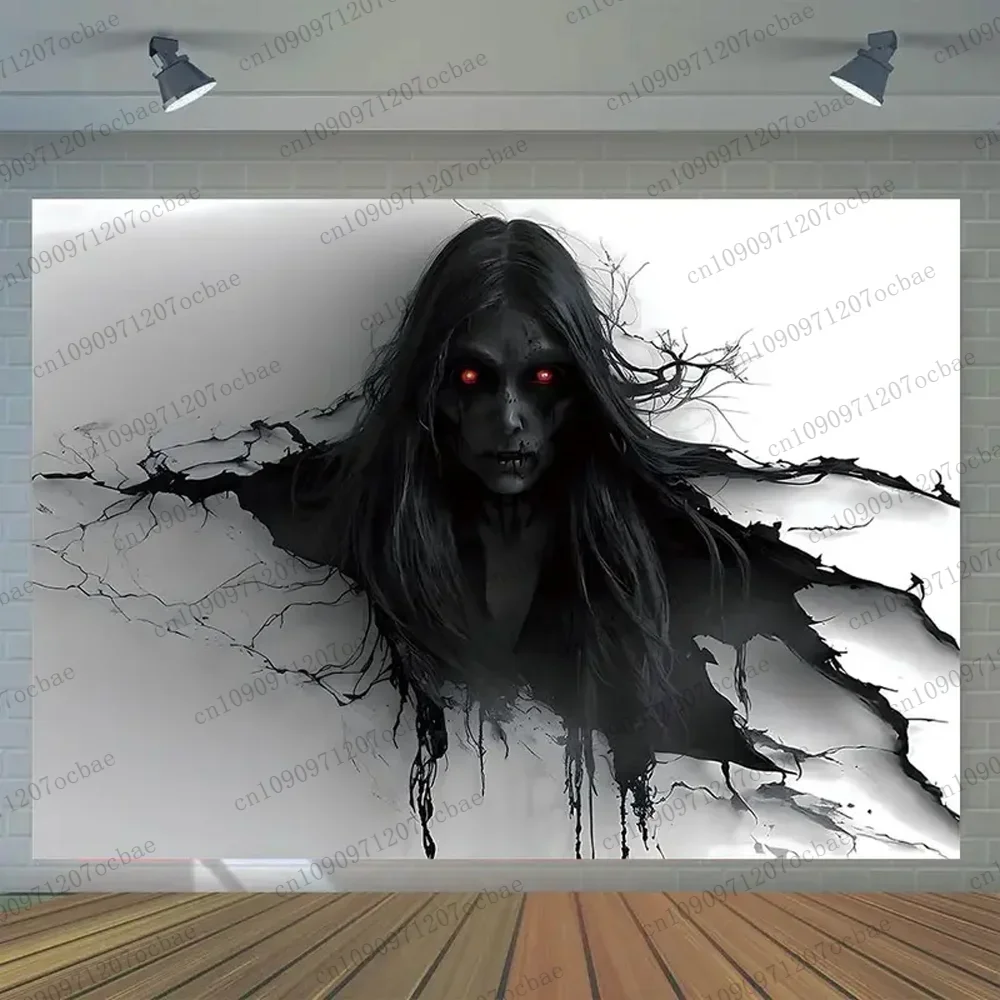 Halloween Zombie Horror 3D Printing Halloween Tapestry Backdrop Party Home Wall Decoration Perfect For Haunted House Themes