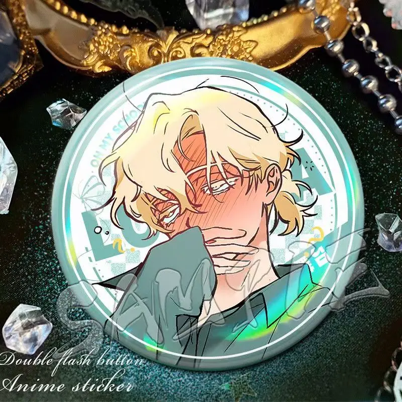 58MM Specjalna Odznaka Anime w Kształcie Okrągłym z Blachy Sua TILL IVAN Broszka Mizi Luka Przypinka Halloween Boże Narodzenie Dekoracja Prezent