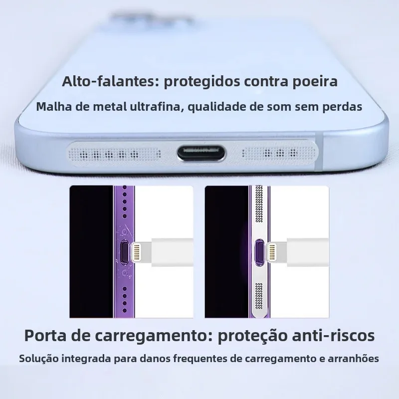 Metal Dust Plug for IPhone 12 13 14 15 16 Pro Max Speaker Protection Mesh Charging Port Protection Silicone Dust Cap Accessories