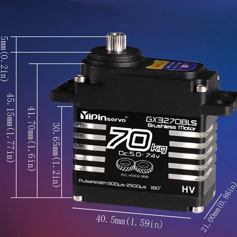 RC 자동차 로봇 헬리콥터용 디지털 서보, 180 270/360 도 브러시리스 모터, 대형 토크, 방수 IP68 스틸 기어 서보, 70kg
