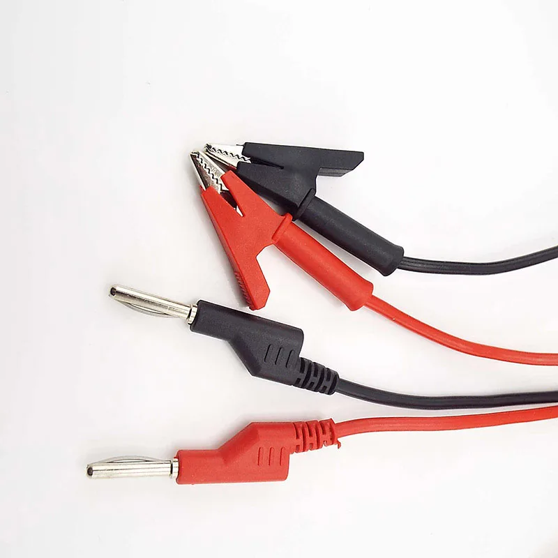 Double End Alligator Clip cord 4mm Banana Plug Test lead Wire Line Electrical Voltage Crocodile for Multimeter DIY Testing A4