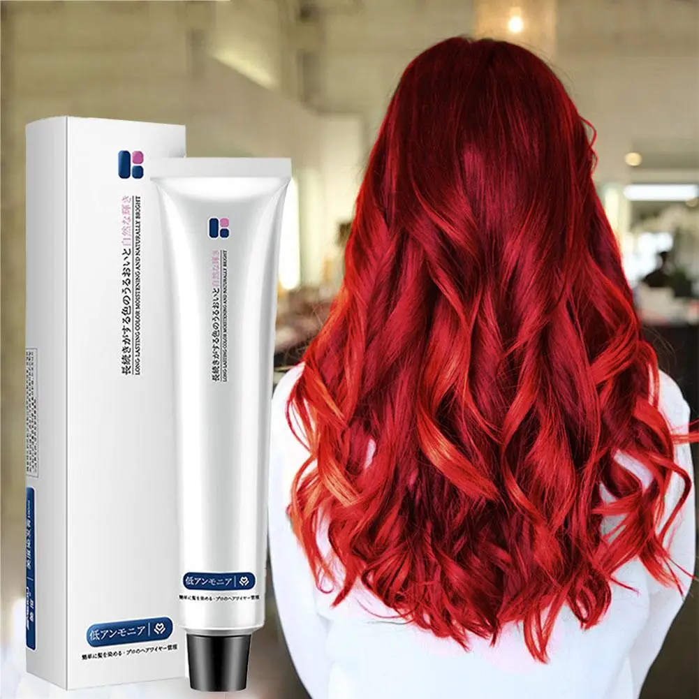 Crema colorante per capelli Tintura permanente per capelli Prodotti per lo styling dei capelli a lunga durata per crema colorante per capelli fai da te spessa, fine, riccia, sottile e diritta