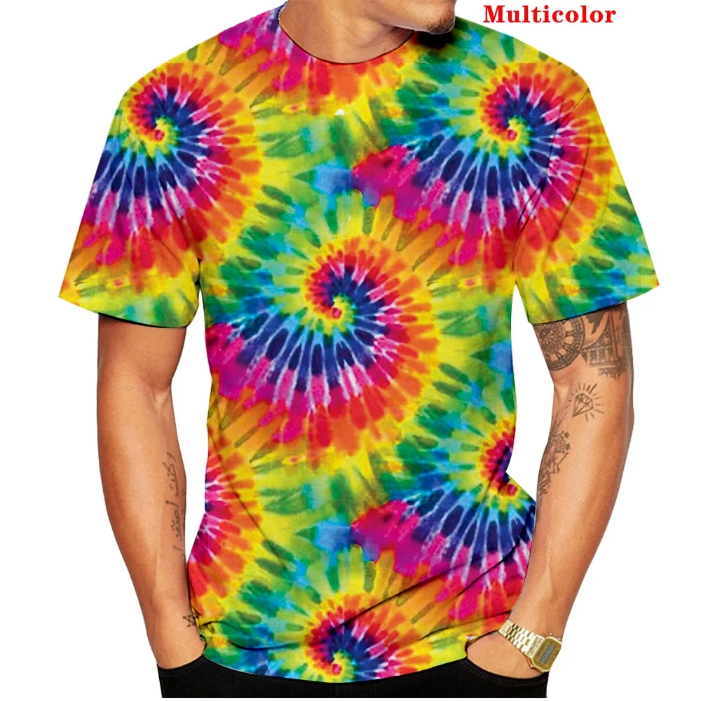 

2022 Summer Men/Women's Fashion Tie Dye 3d Print Short Sleeve T-shirt