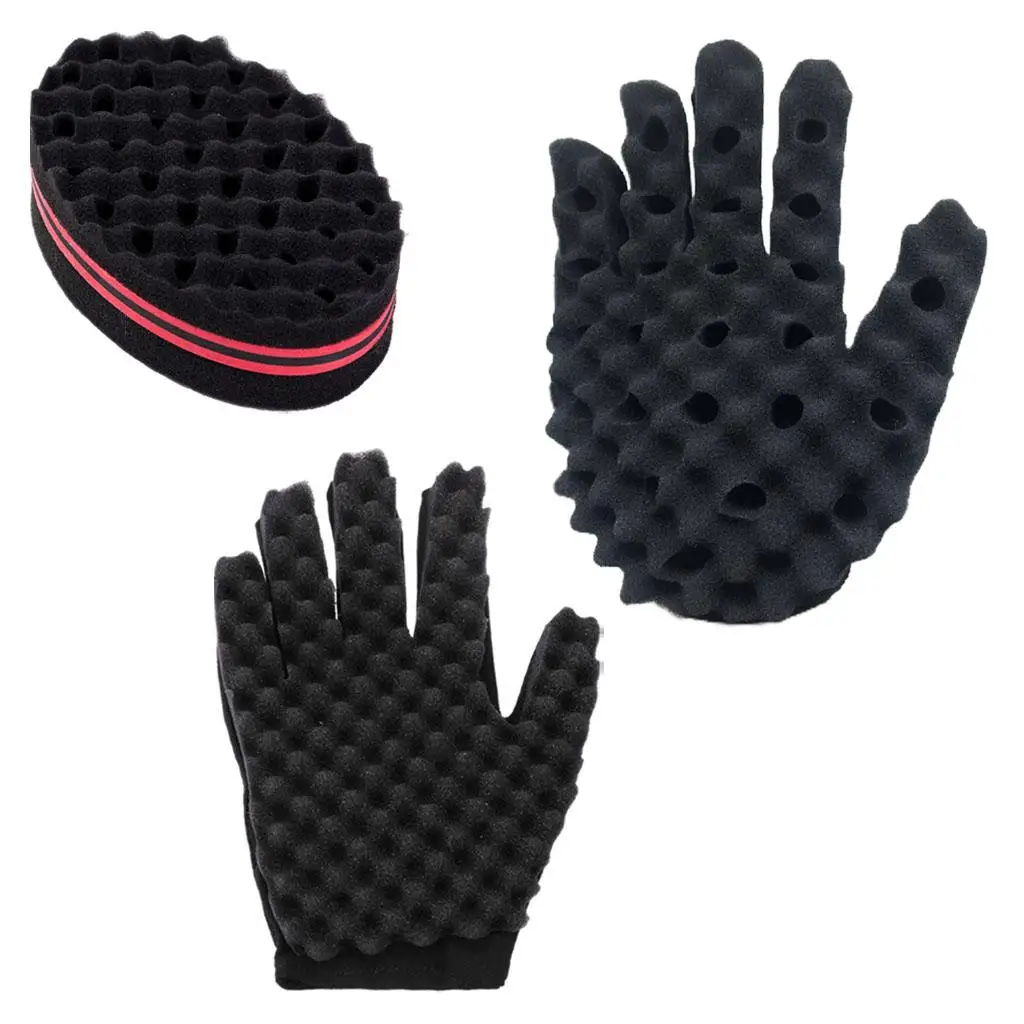 Hair Curly Sponge Gloves Styling Kit Wave Twist Supplies for Afro Youth Elderly Barber Home Hair Accessories