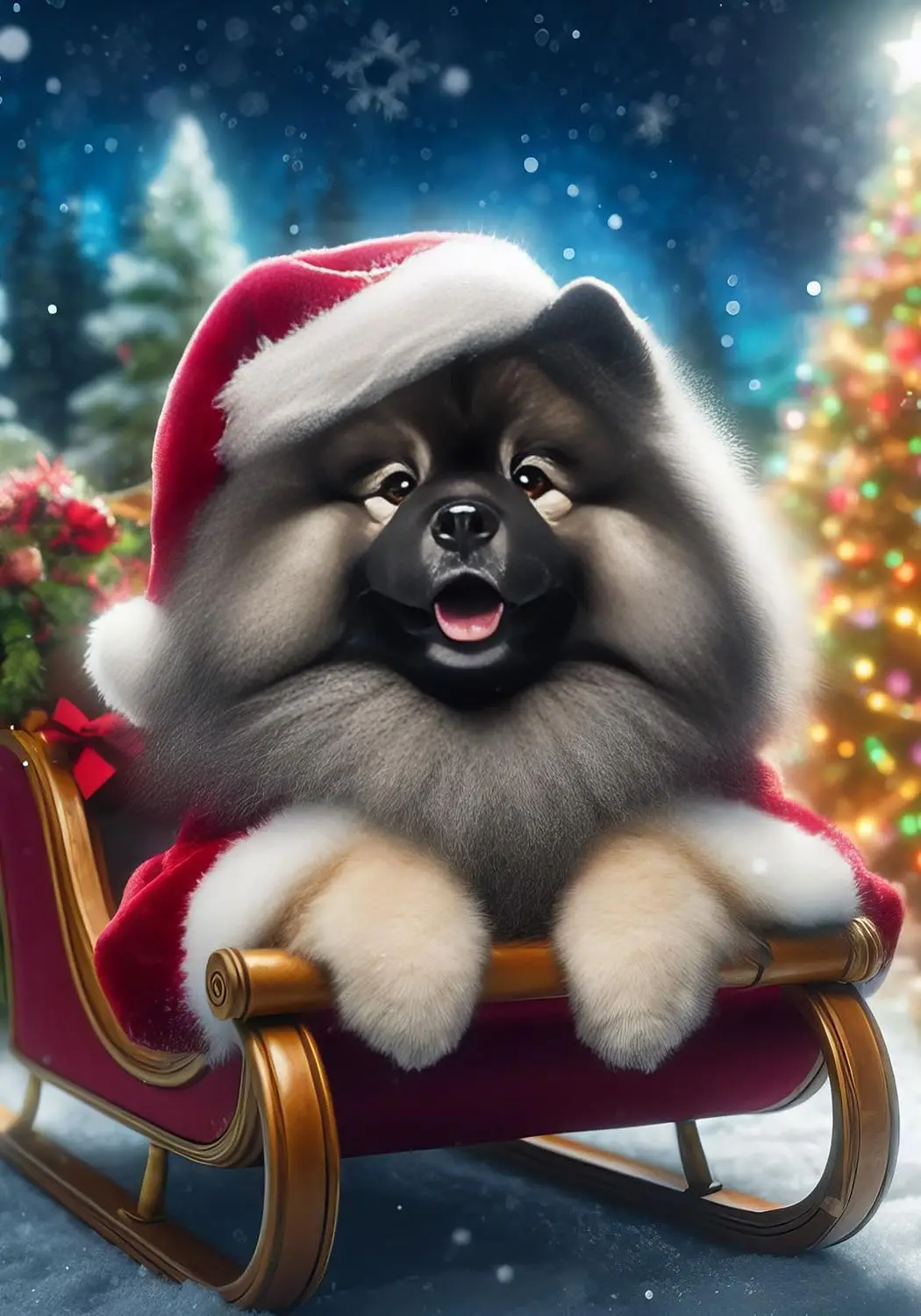 Keeshond - Best of Breed DCR Christmas Garden Flag