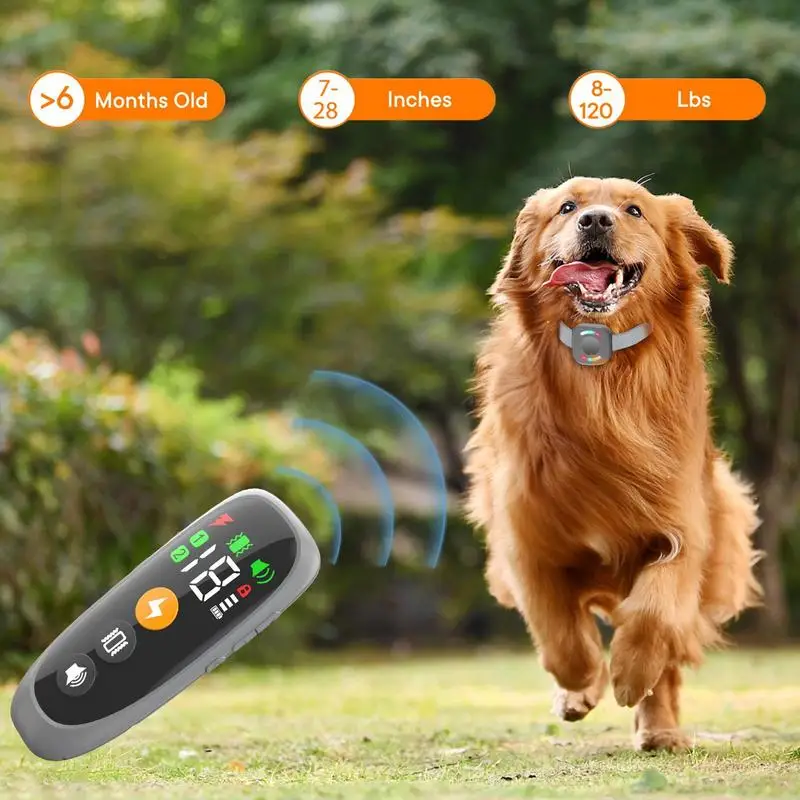 Dog Training Collar 2600ft Remote Control IPX7 Waterproof Rechargeable Vibration Anti Bark Dogs Training Device for Garden Park