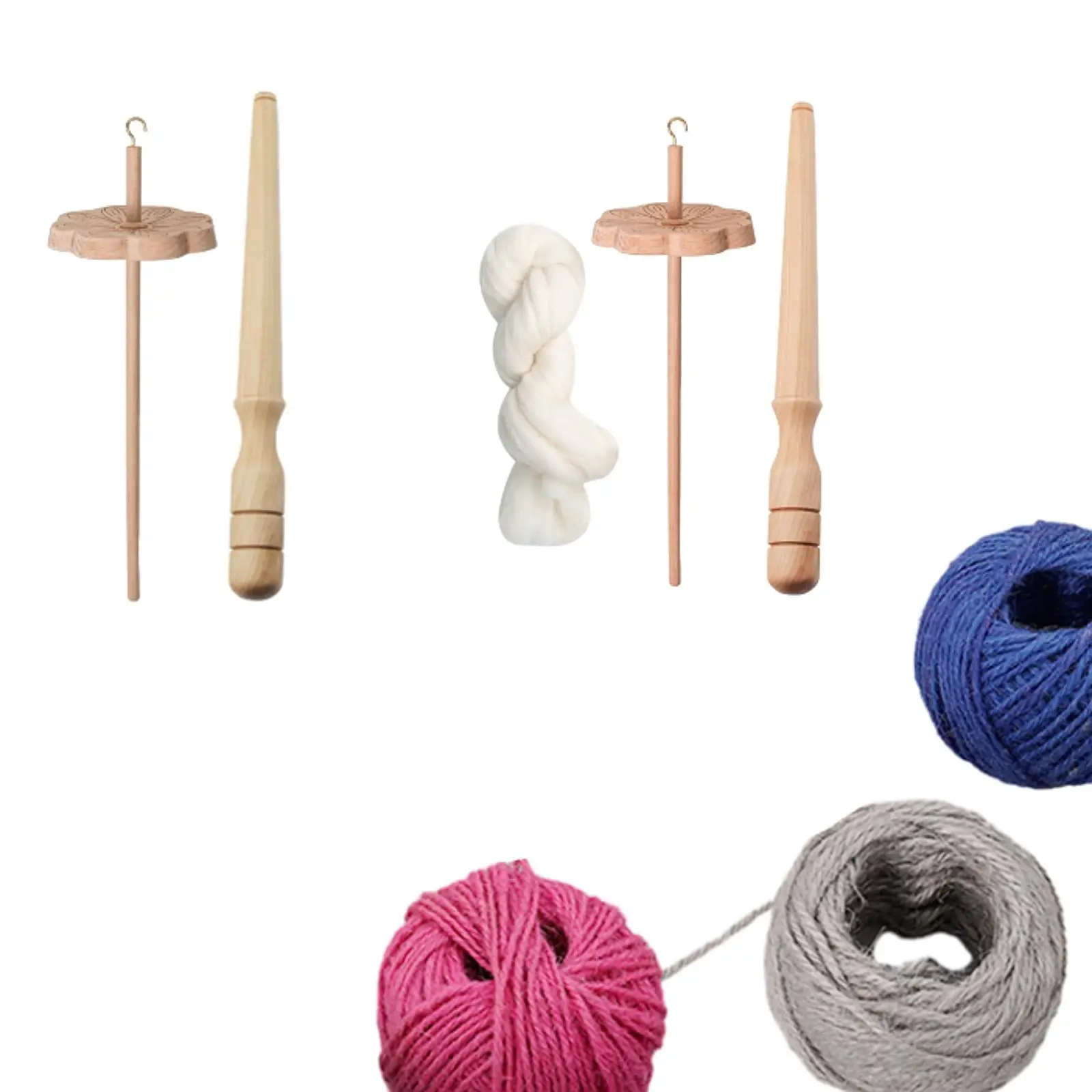 Drop Spindle Wooden Whorl Yarn Wheel Hand Crafted Tool for Spinning Beginners and Advanced Crafters view 5