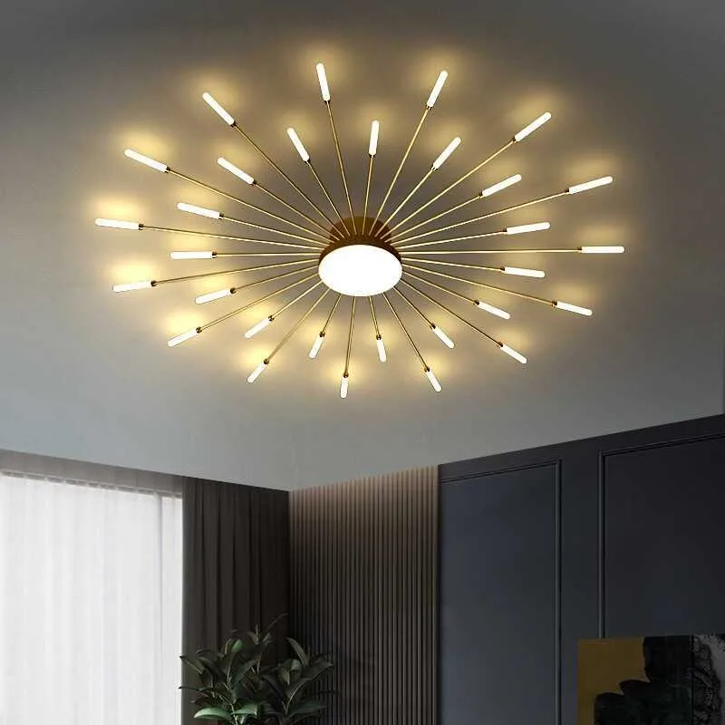 Aluminum Vortex Firework Ceiling Light Nordic Creative LED Lamp for Bedroom Living Room Home Decor Modern Indoor Lighting Led