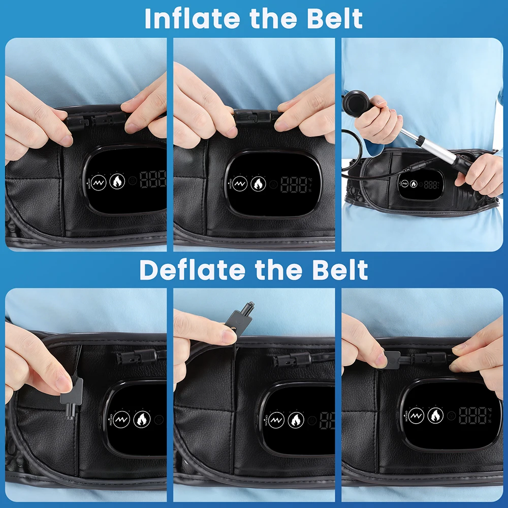 

Надувной массажный пояс для талии, регулируемый декомпрессионный пояс для спины, поясничный бандаж с воздушной тракцией, массажные пояса для талии