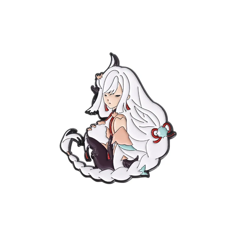 4pcs Genshin Impact Shenhe Neuvillette kawaii 금속 브로치 선물