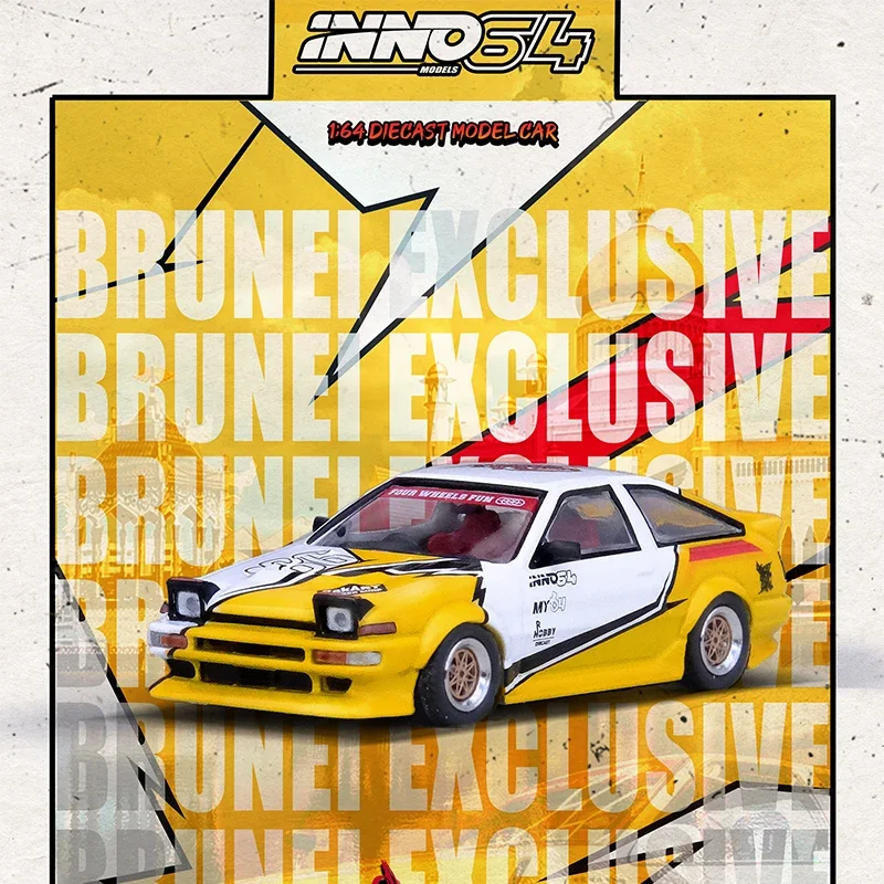 INNO 1:64 Sprinter Trueno AE86 Brunei Limited Diecast Car Model Collection Toys