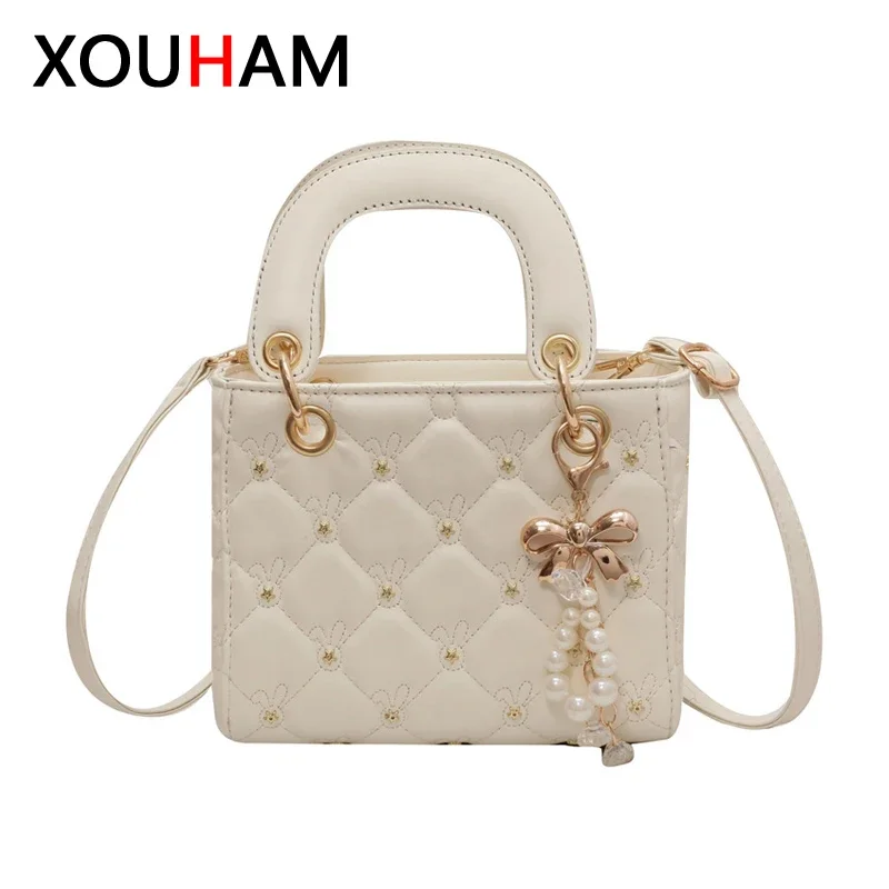 XOUHAM Shoulder Bag for Women PU Leather 3 Colors Crossbody Bags Ladies Solid Color Handbag Fashion Small Square Clutches Bag