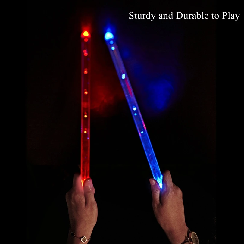 Built-in Lithium Battery LED Light Up 1/13/15 Colors Gradient Glow Drumsticks with Switch Professional Cool Drumsticks Tools