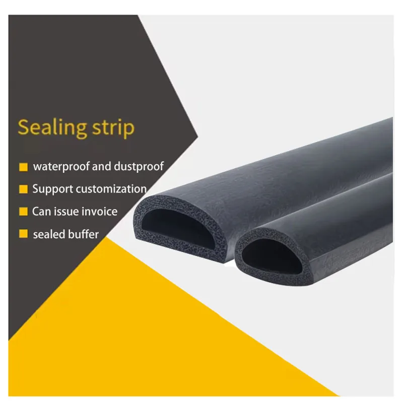 D-type water-resistant and collision-proof hollow semi-circular sealing strip for distribution boxes