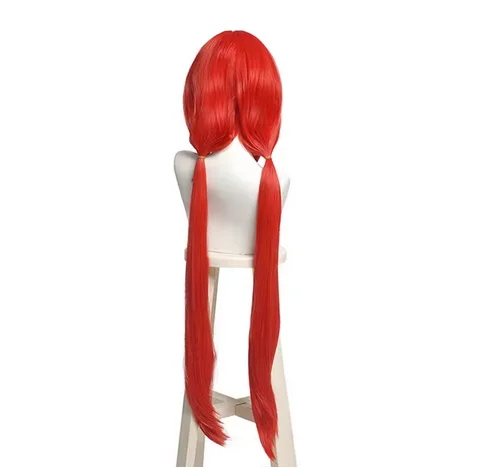 Parrucca Capelli sintetici Genshin Impact Nilou Parrucca cosplay 89 cm Lunga arancione Anime Cosplay Parrucca rossa Parrucche resistenti al calore