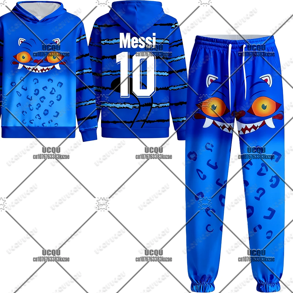 

Kpop Demon Hunters Derpy Tiger&Football Star Hoodies+Long Pants Autumn Winter No 10 Tracksuit Sets Men Women Cosplay Clothing