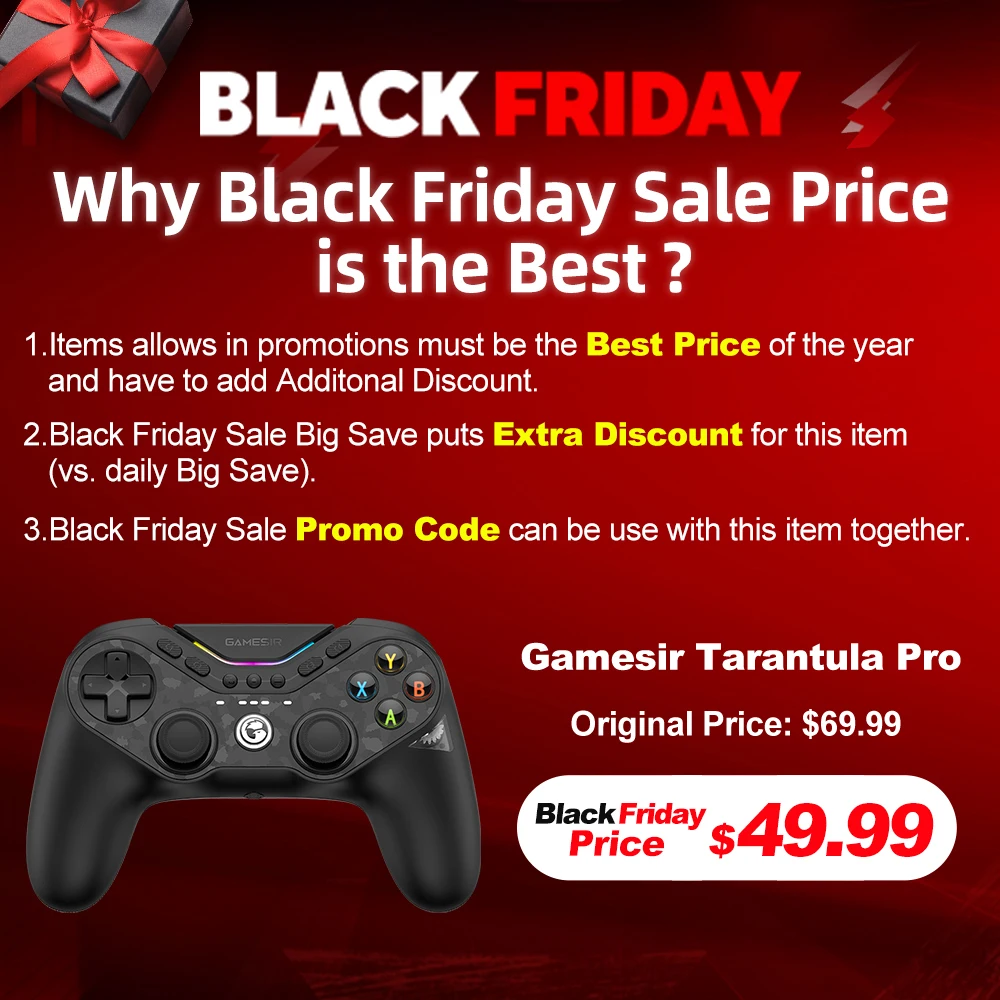 GameSir Tarantula T3 Pro Wireless Controller Nintendo Switch Gamepad PC iOS Android Mag-Res TMR Joystick Switchable Face Buttons