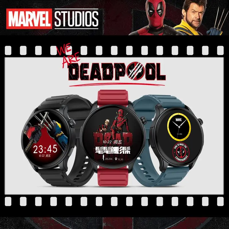 Marvel Deadpool Anime Cartoon Waterproof Smart Watch Creative Personality Cool Bluetooth Connected Multifunctional Sports Watch