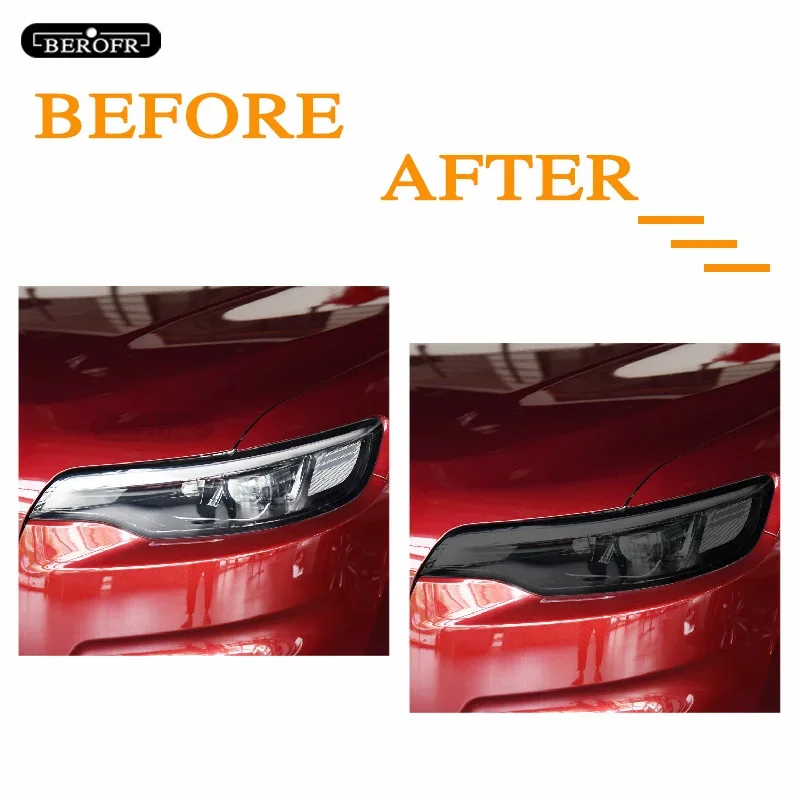 For Jeep Cherokee KL 2019-Present Car Headlight Protection Tint Film Smoke Black Transparent TPU Protective Sticker Accessories