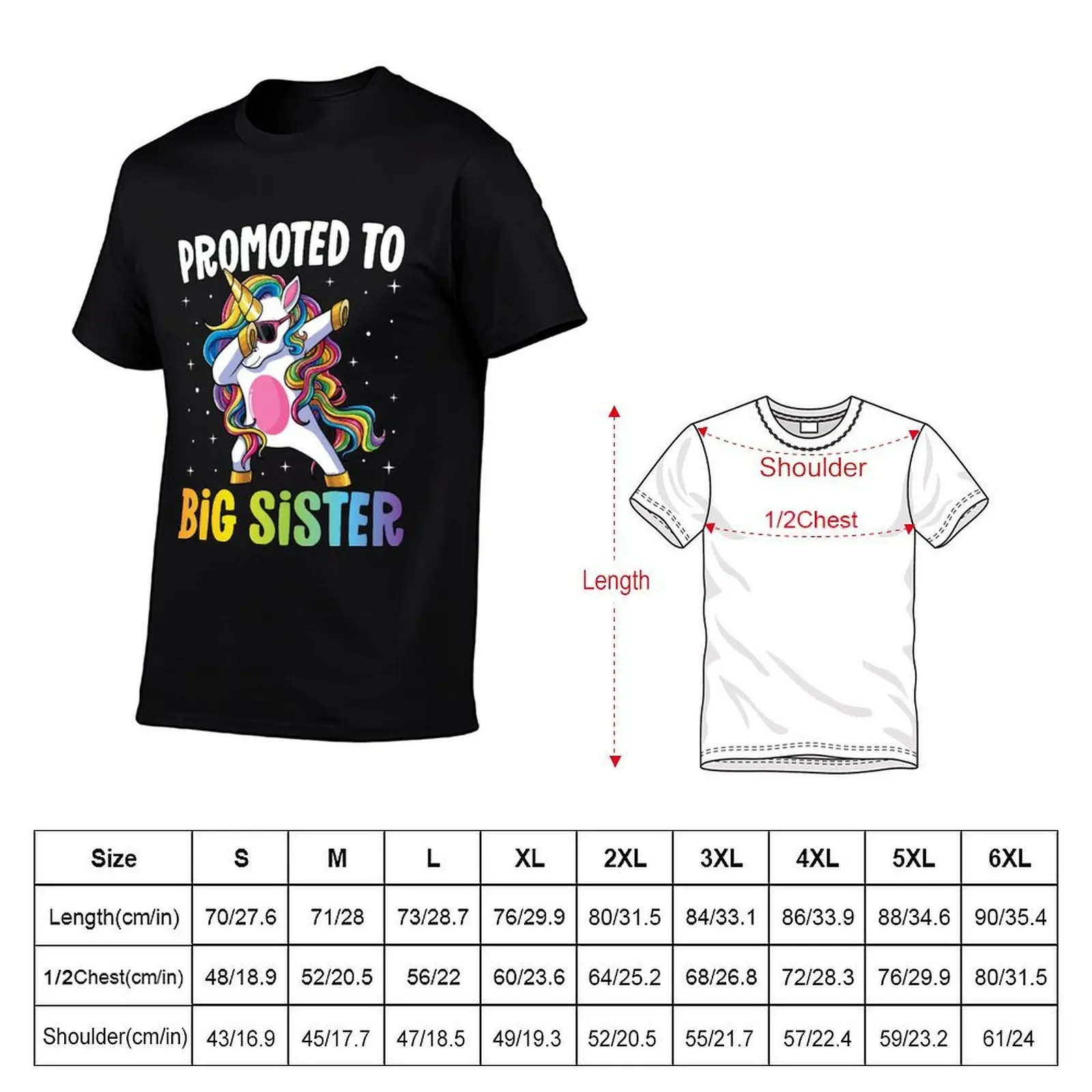 Promoted to Big Sister Dabbing Unicorn Older Sister T-Shirt oversized t shirt custom shirt mens graphic t-shirts hip hop