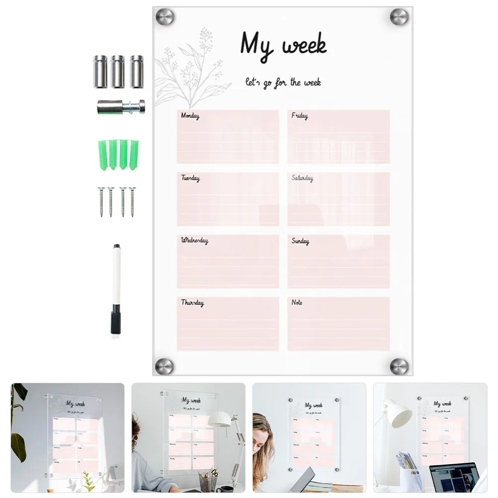 

1Set Acrylic Wall Mounted Board Sign Hanging Reusable Writing Memo Board Door Sign for Home Store Wall Hanging Plaque