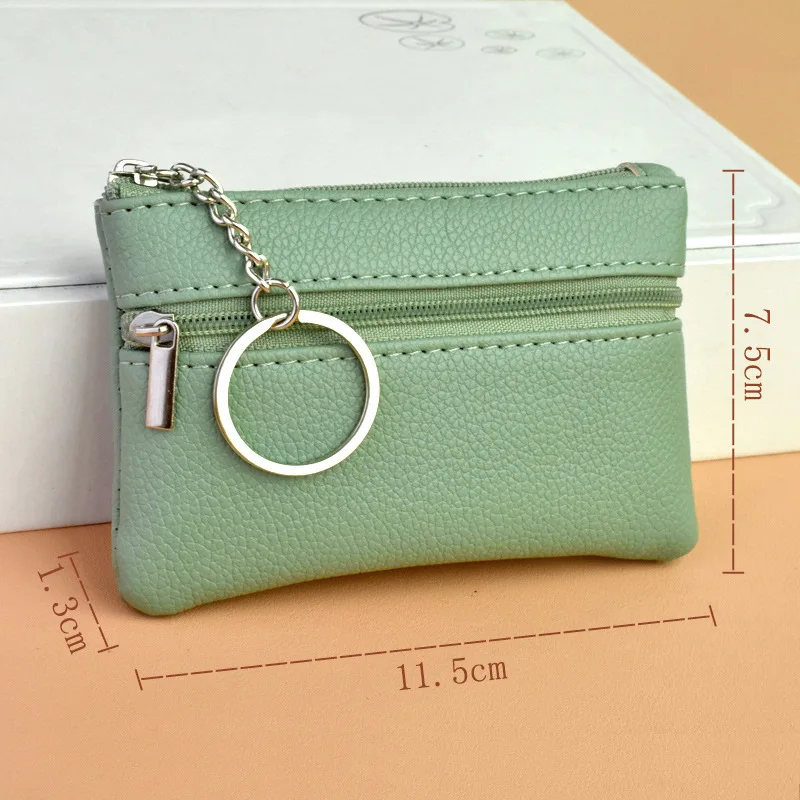 PU Leather Coin Purses Women's Small Change Money Bags Pocket Wallets Key Holder Case Mini Functional Pouch Zipper Card Wallet