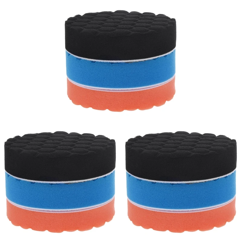 9X Hex-Logic Buff Buffering Polishing Pad Kit For Auto Car Polisher 5 Inch