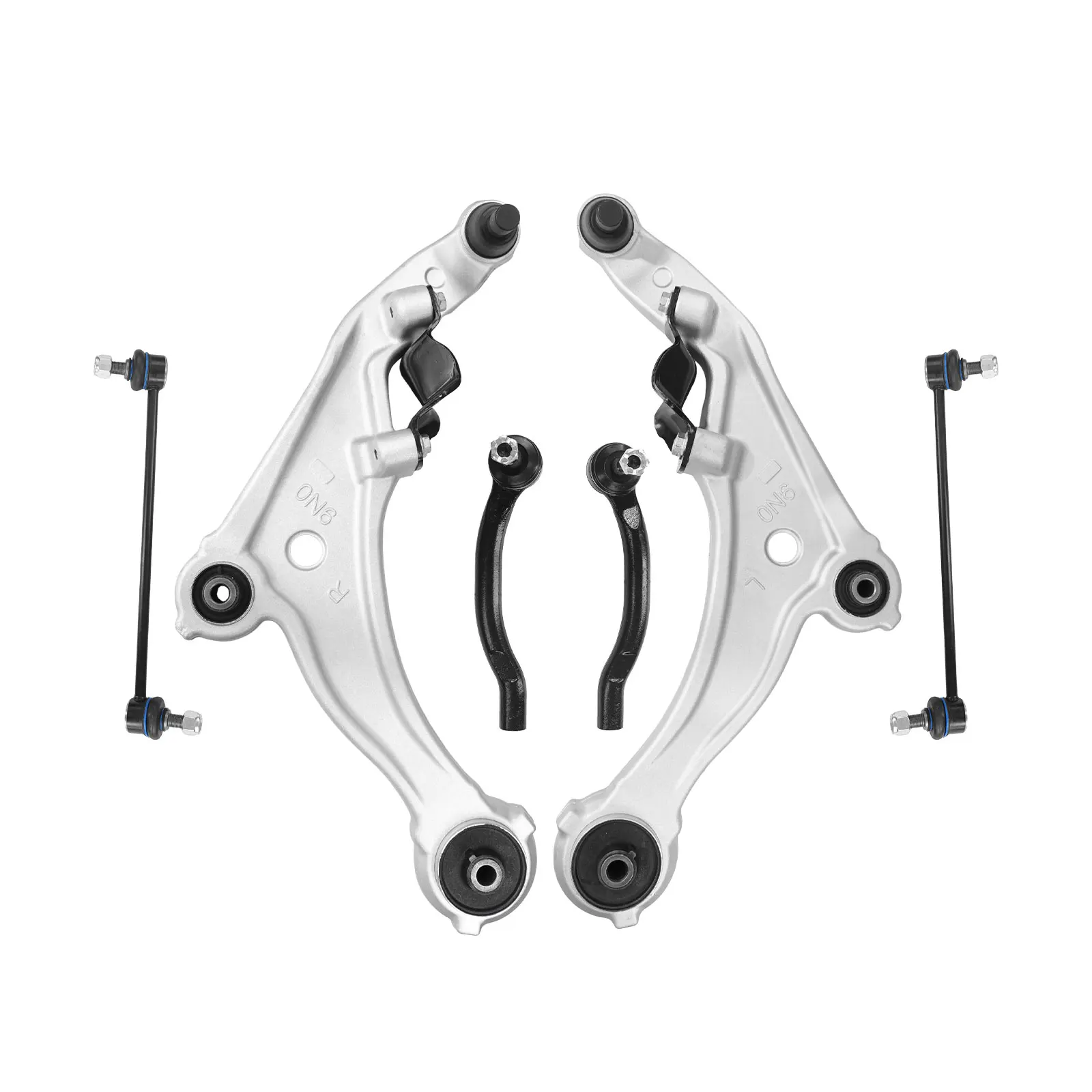TOPICKSAP 6pcs Front Lower Control Arm Outer Tie Rods Sway Bar Link for Nissan Maxima 2009-2014 (OE 545009N00A 545019N00A)