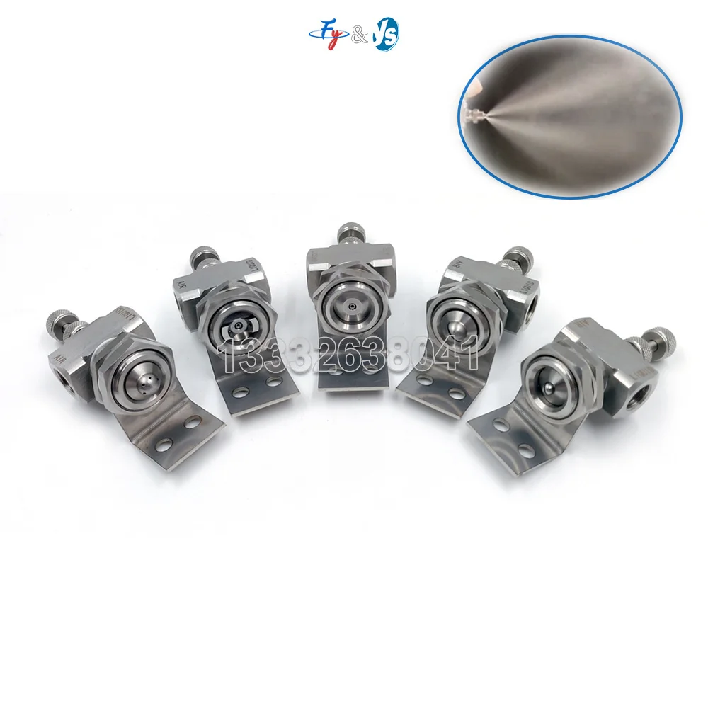 Thin Wall Mount Adjustable Stainless Steel Siphon-fed Round Spray Air Atomizing Nozzle Hydraulic Atomizing 10 Degree Round Cone
