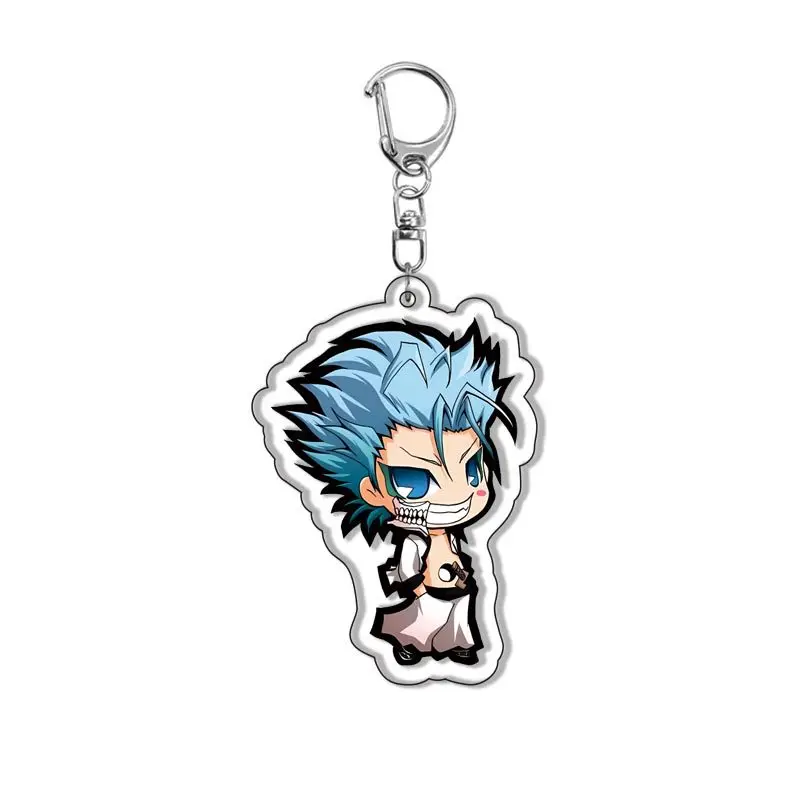 Anime Bleach Keychain Cartoon Figure Kurosaki Ichigo Kuchiki Rukia Inoue Orihime Pendant Key Ring Bag Accessories Jewelry Gift