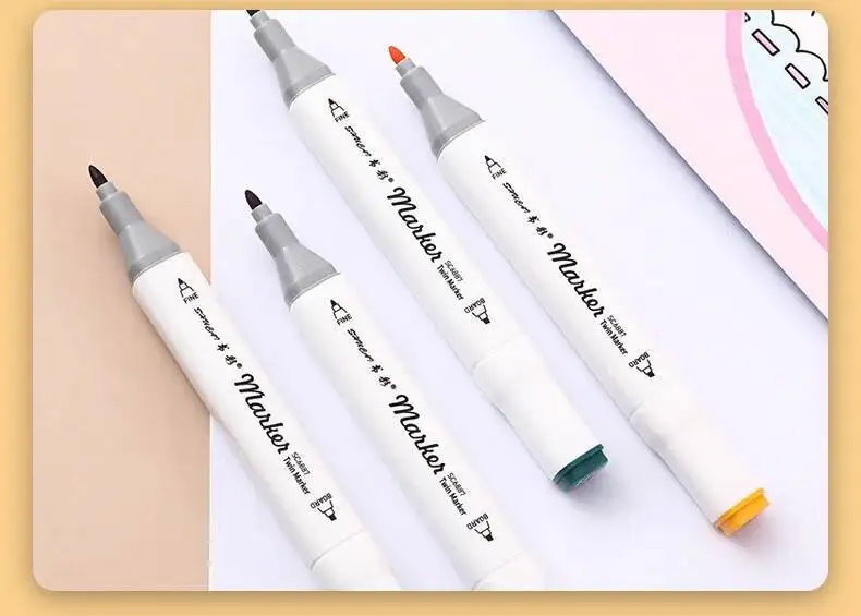 1-teilige Lytwtw's Markierungsstifte, Doppelkopf-Pinsel, Zeichnung, Textmarker, ästhetisch, professionell, Manga, Schule, Kunstbedarf, Schreibwaren – Detail 12